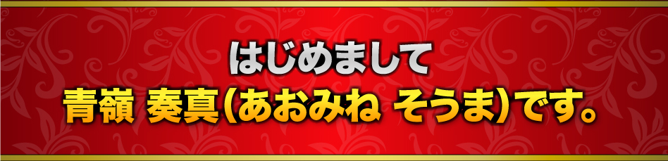 はじめまして、青嶺 奏真（あおみね そうま）です。