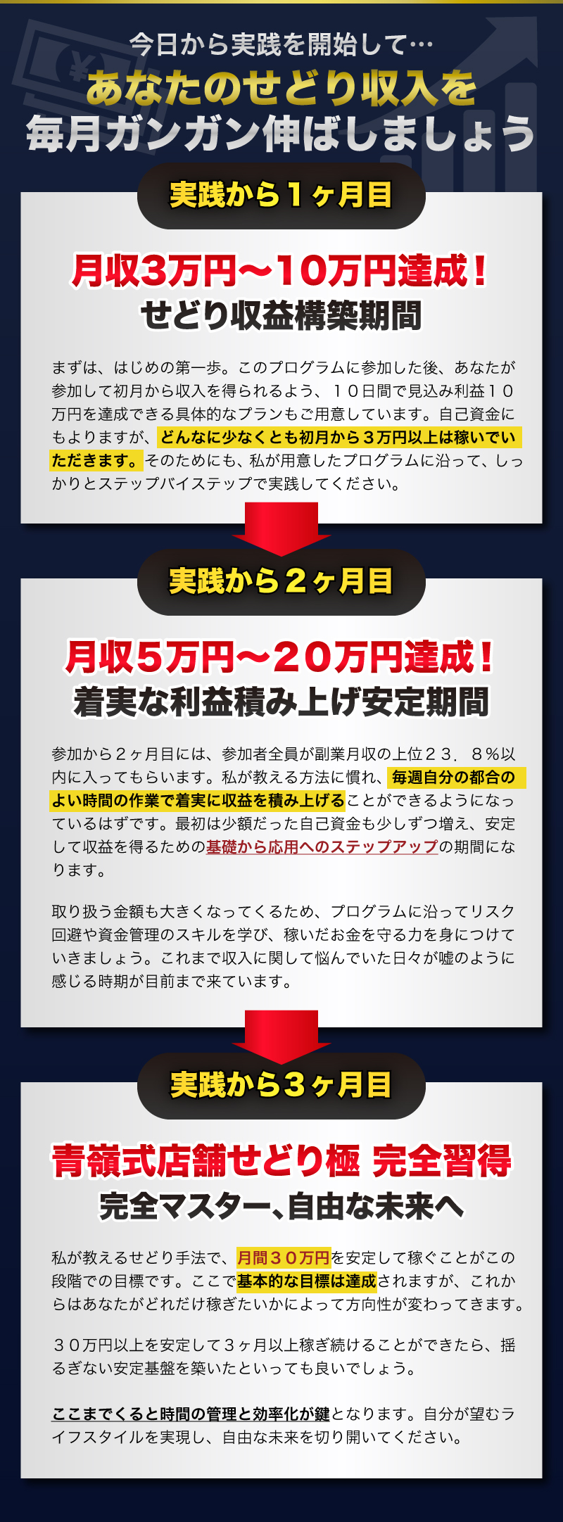 今日から実践を開始して…あなたのせどり収入を毎月ガンガン伸ばしましょう