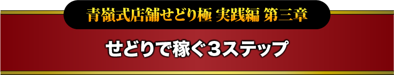 青嶺式店舗せどり極 実践編 第三章 せどりで稼ぐ３ステップ